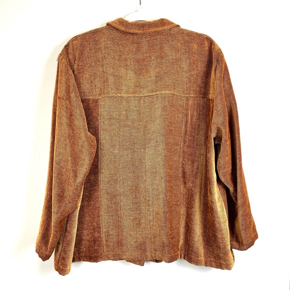 Vtg Fern Dratten Textured Rusty Brown 70’s Vibes Lightweight Jacket, Size 1X - Picture 3 of 10